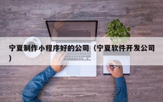 淮安宁夏制作小程序好的公司（宁夏软件开发公司）